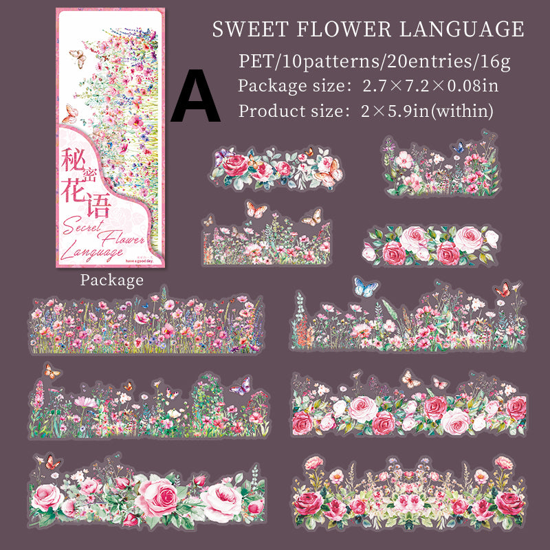 Secret Flower Language Sticker 20pcs