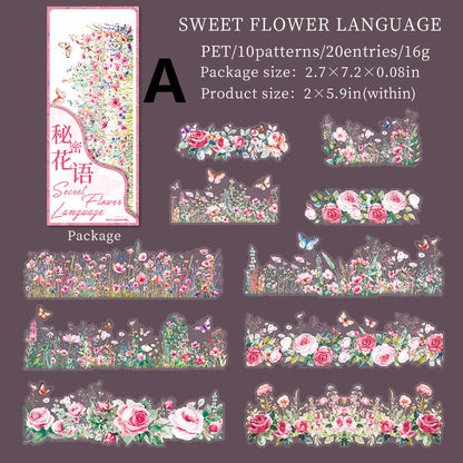 Secret Flower Language Sticker 20pcs