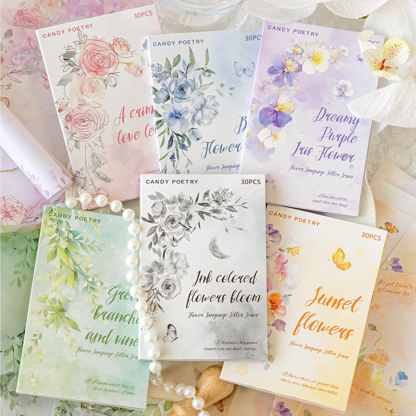 Series of Floral Letter Paper Sticker 30pcs