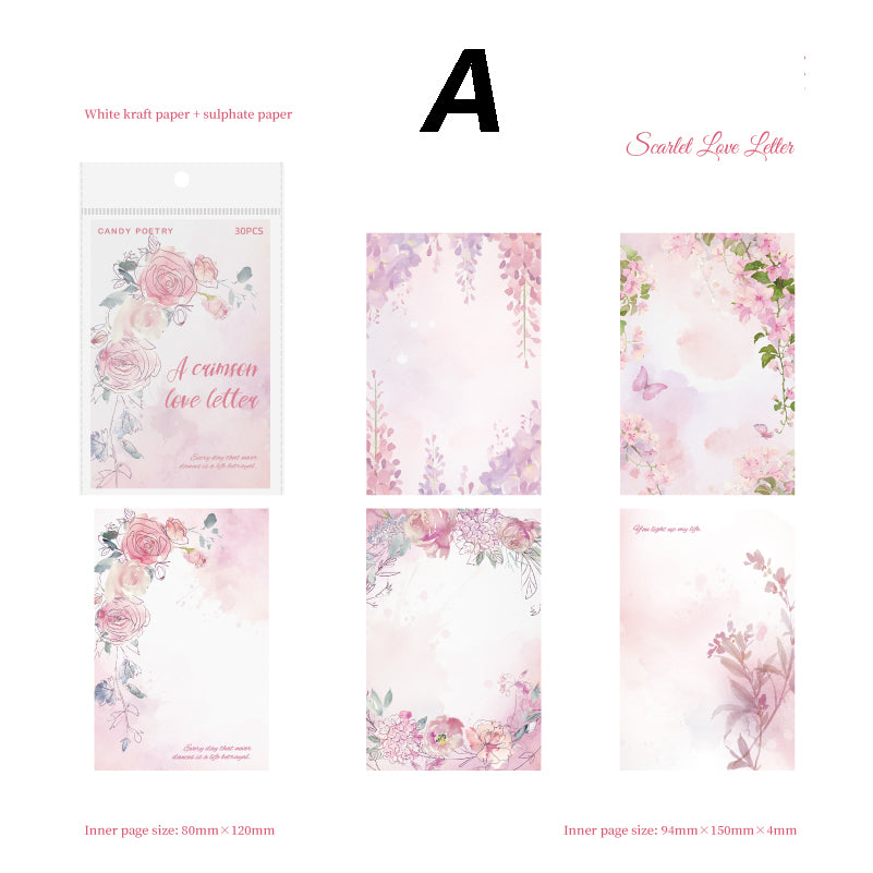 Series of Floral Letter Paper Sticker 30pcs
