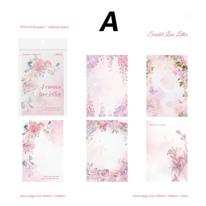 Series of Floral Letter Paper Sticker 30pcs