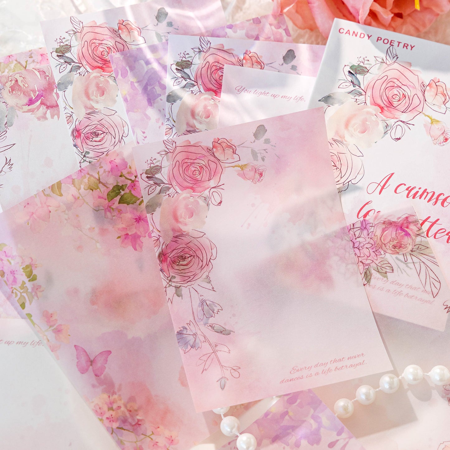 Series of Floral Letter Paper Sticker 30pcs