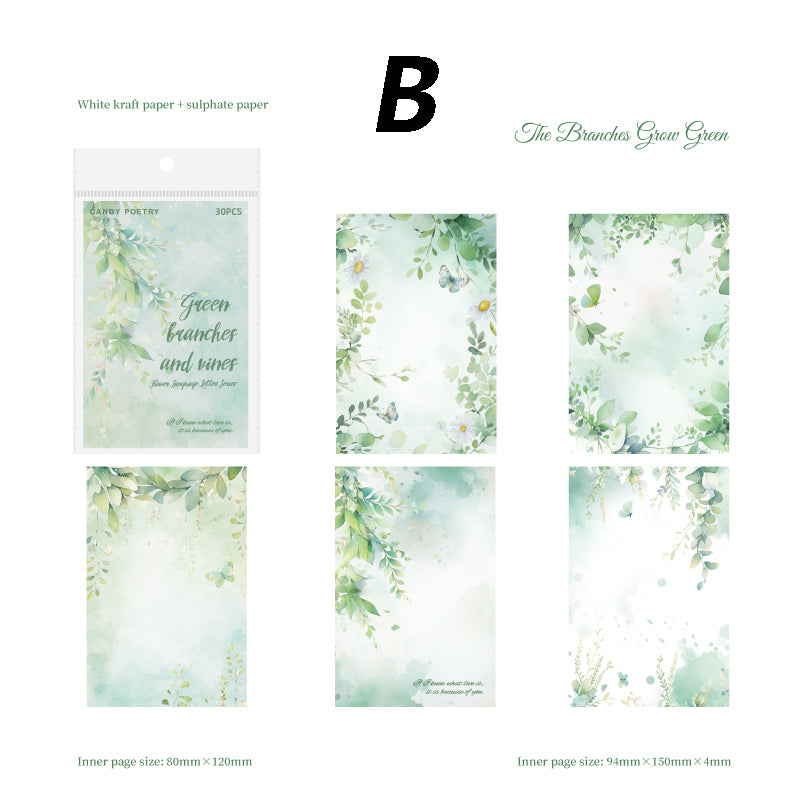 Series of Floral Letter Paper Sticker 30pcs