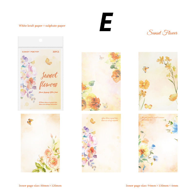 Series of Floral Letter Paper Sticker 30pcs