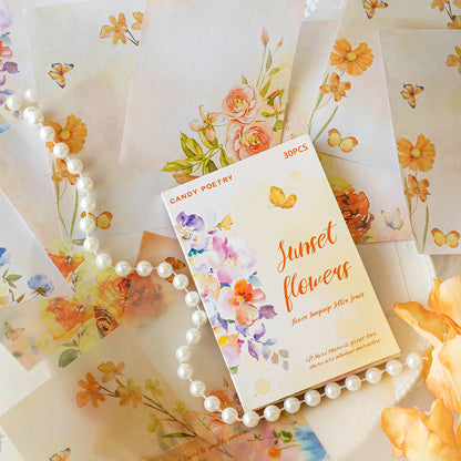 Series of Floral Letter Paper Sticker 30pcs