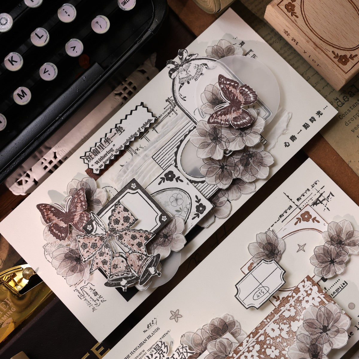 5cm*100cm Die-cutting Shadow Flower Vintage Flower Tape