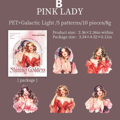 Shining Goddess Stickers 10pcs
