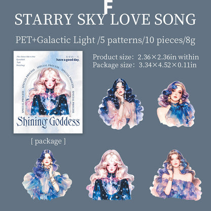 Shining Goddess Stickers 10pcs