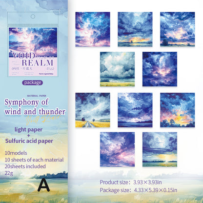 Sky Theme Material Paper 20pcs