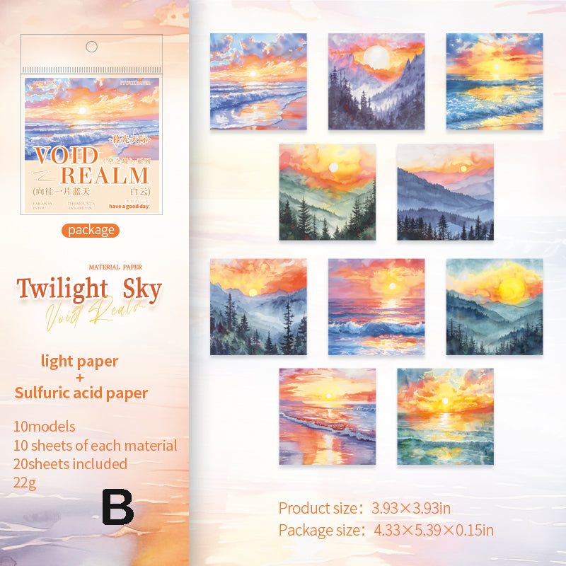 Sky Theme Material Paper 20pcs