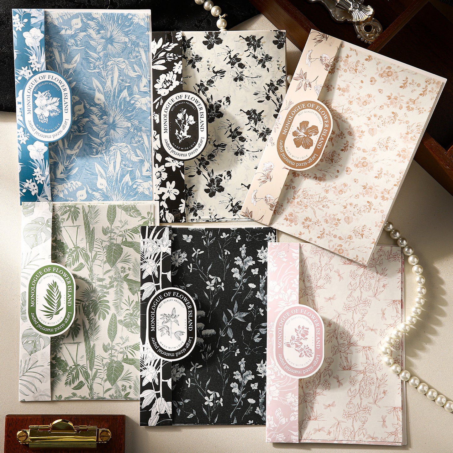 Small Floral Print Paper 10pcs
