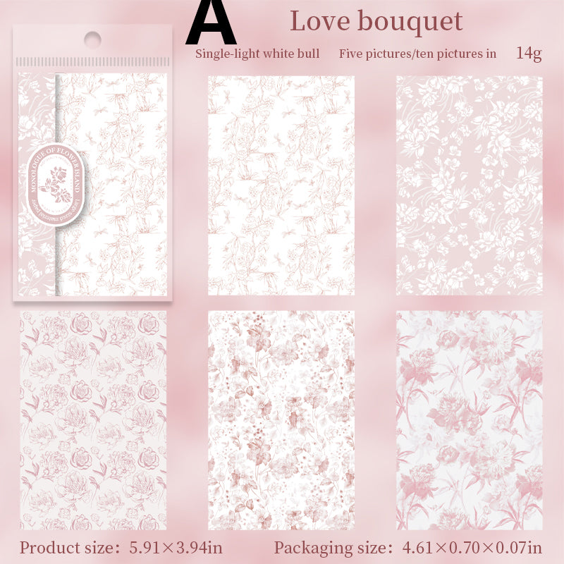 Small Floral Print Paper 10pcs