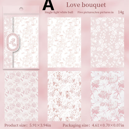 Small Floral Print Paper 10pcs