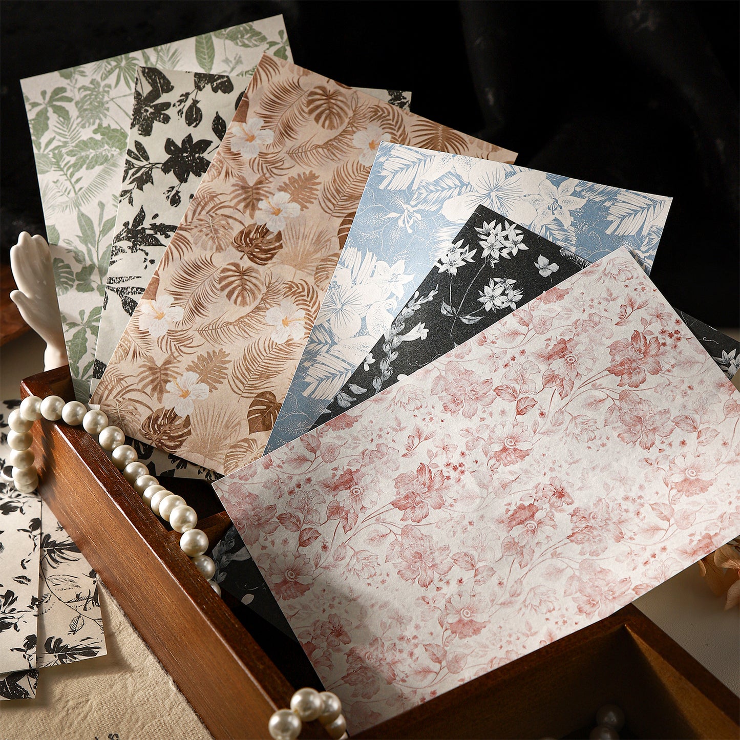 Small Floral Print Paper 10pcs