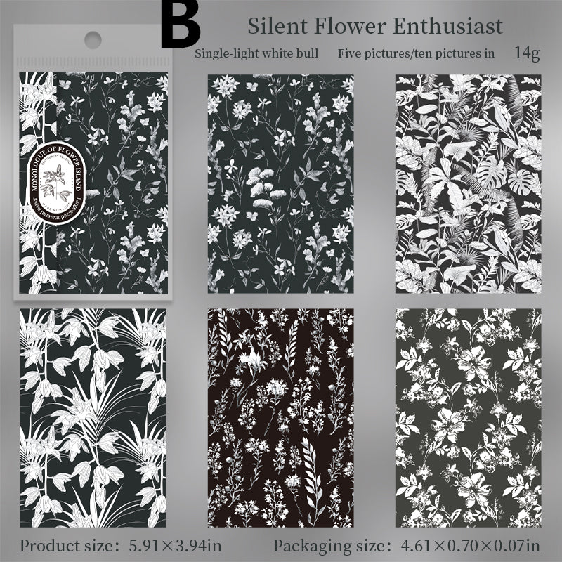 Small Floral Print Paper 10pcs