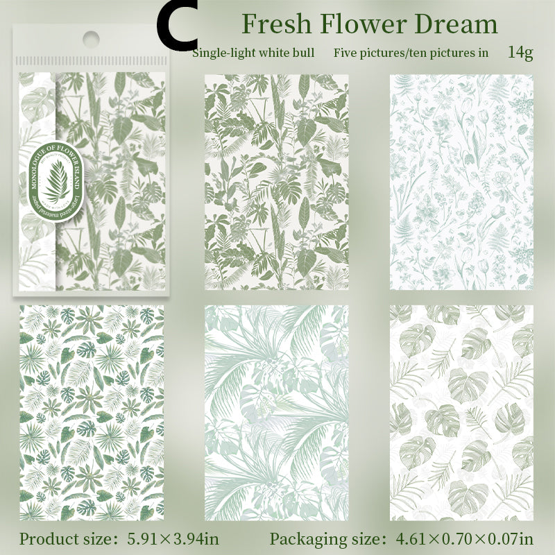 Small Floral Print Paper 10pcs