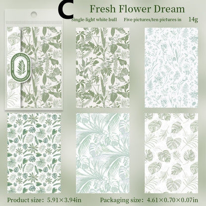 Small Floral Print Paper 10pcs