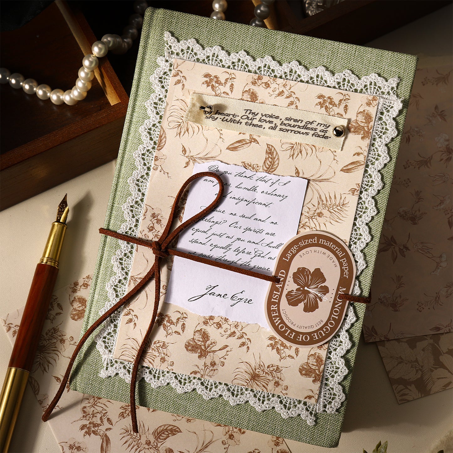 Small Floral Print Paper 10pcs