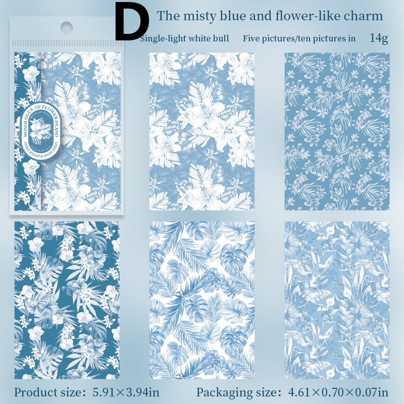 Small Floral Print Paper 10pcs