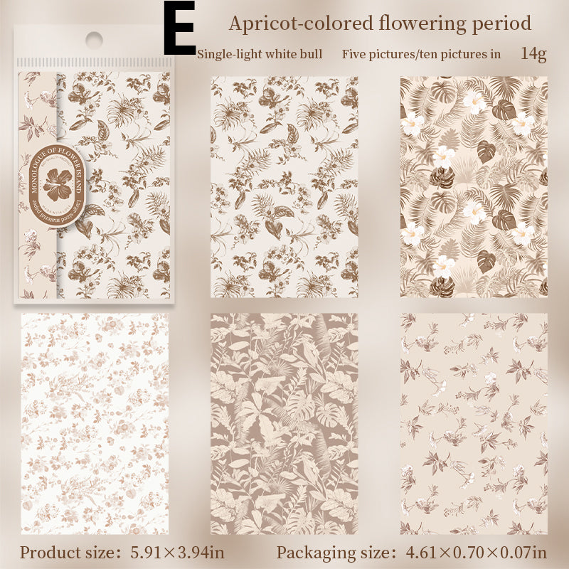 Small Floral Print Paper 10pcs