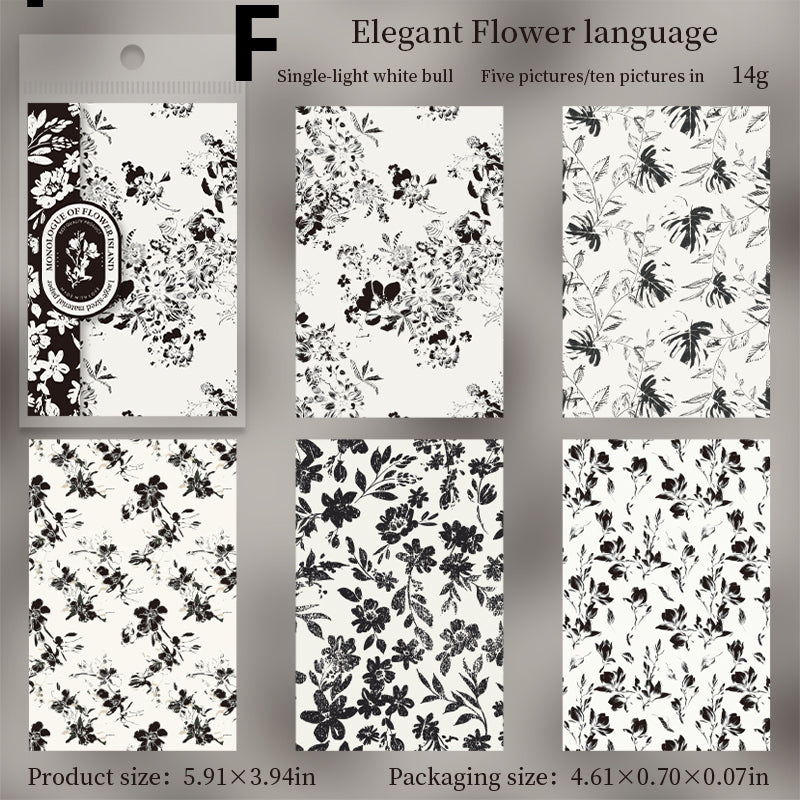 Small Floral Print Paper 10pcs