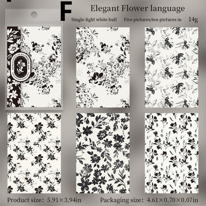 Small Floral Print Paper 10pcs