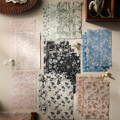 Small Floral Print Paper 10pcs