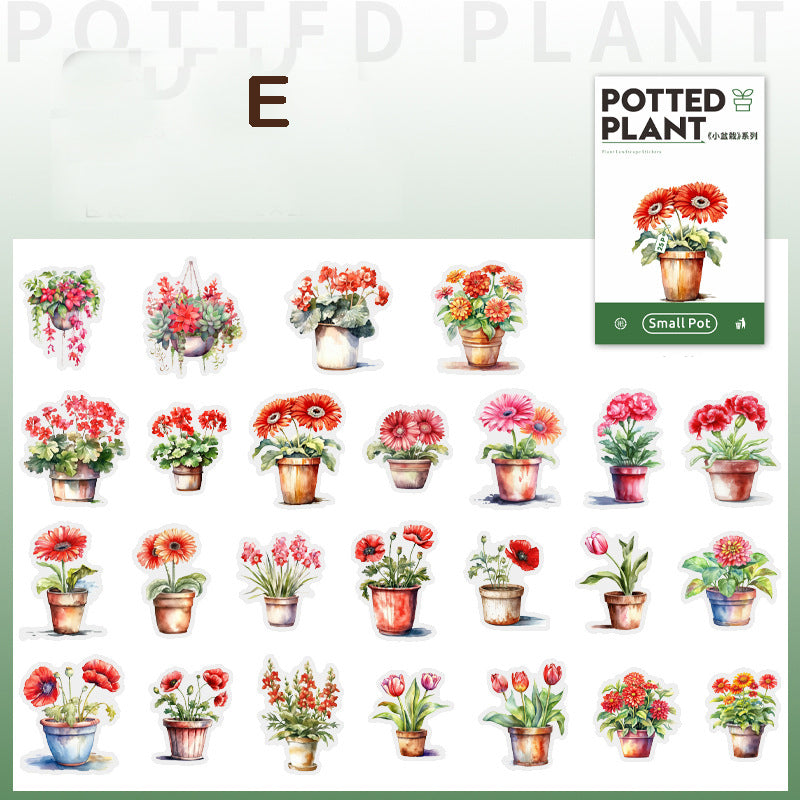 Small Potted Plant Stickers 25pcs