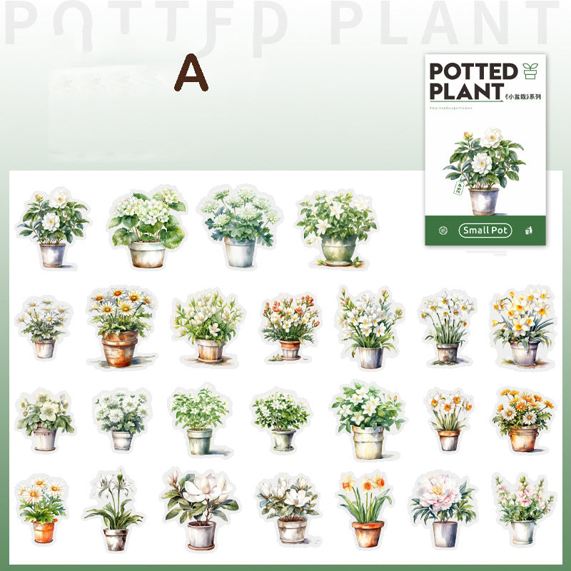 Small Potted Plant Stickers 25pcs