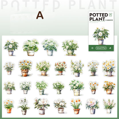 Small Potted Plant Stickers 25pcs