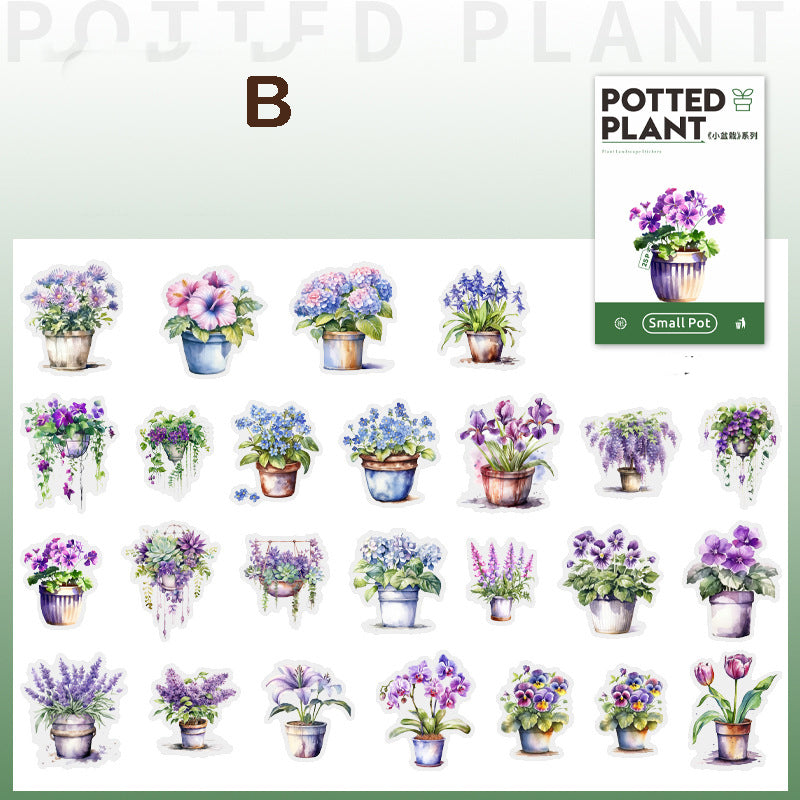 Small Potted Plant Stickers 25pcs