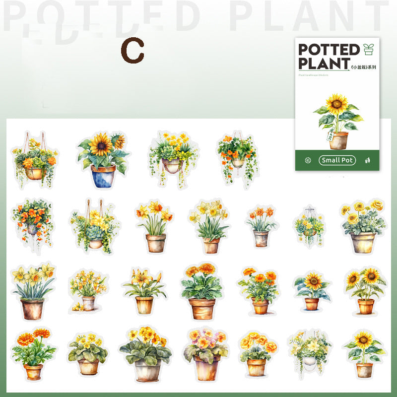 Small Potted Plant Stickers 25pcs