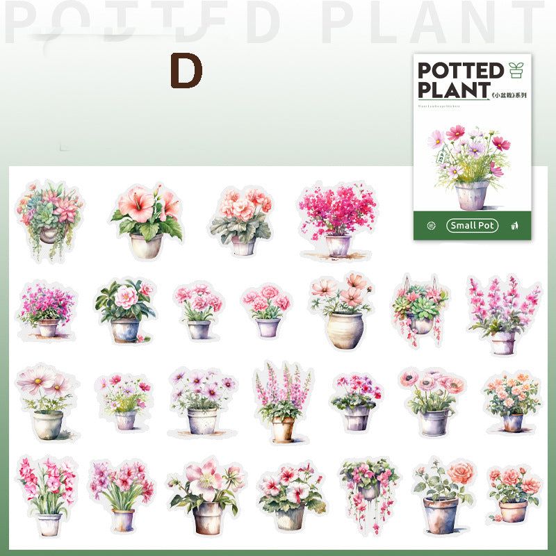 Small Potted Plant Stickers 25pcs