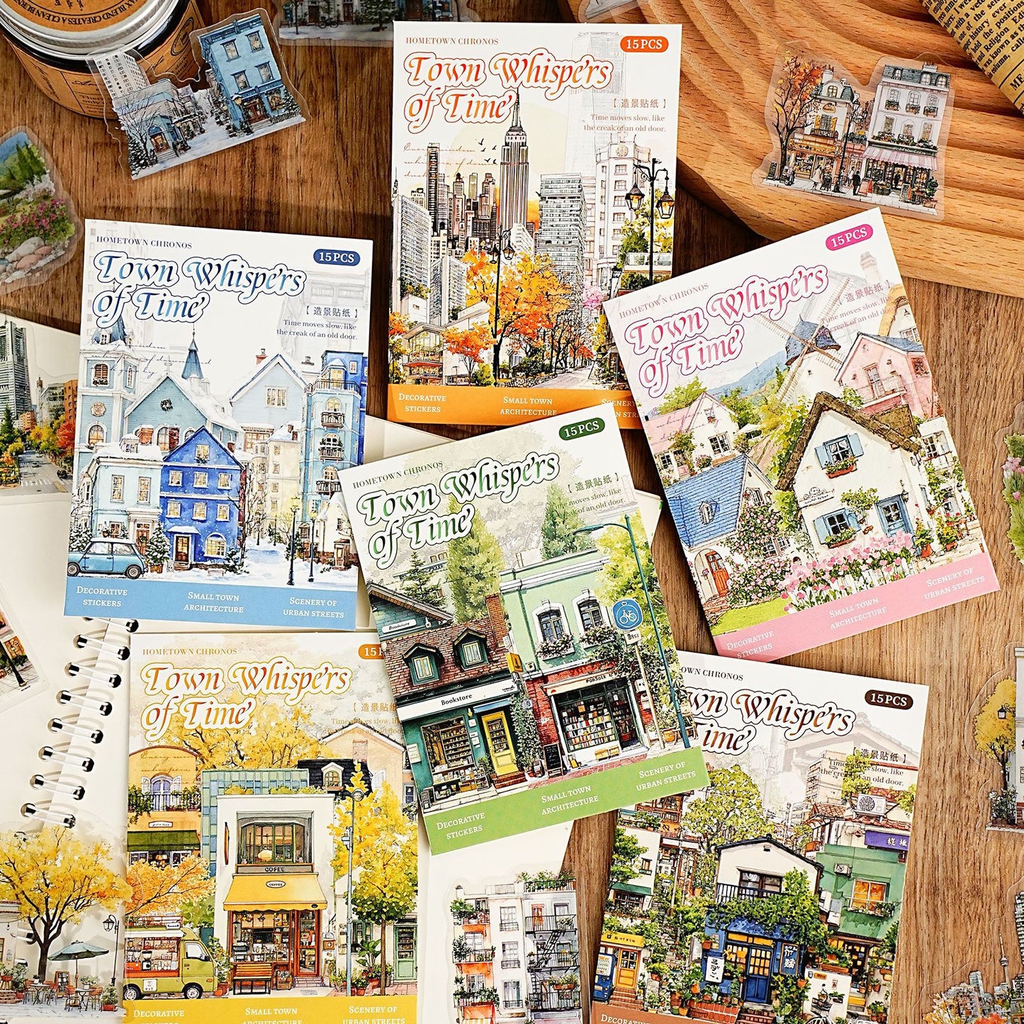 Small Town Time Sticker 15pcs