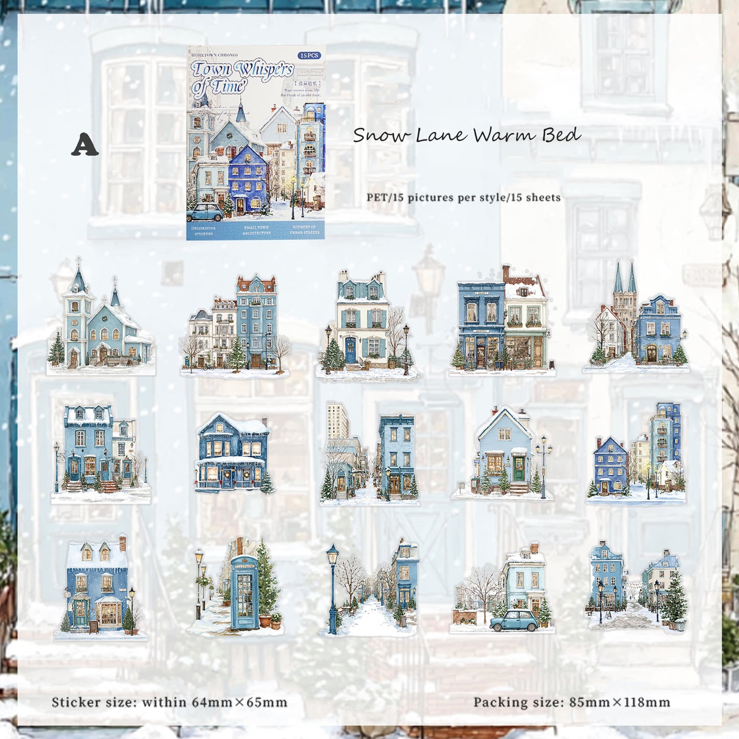 Small Town Time Sticker 15pcs