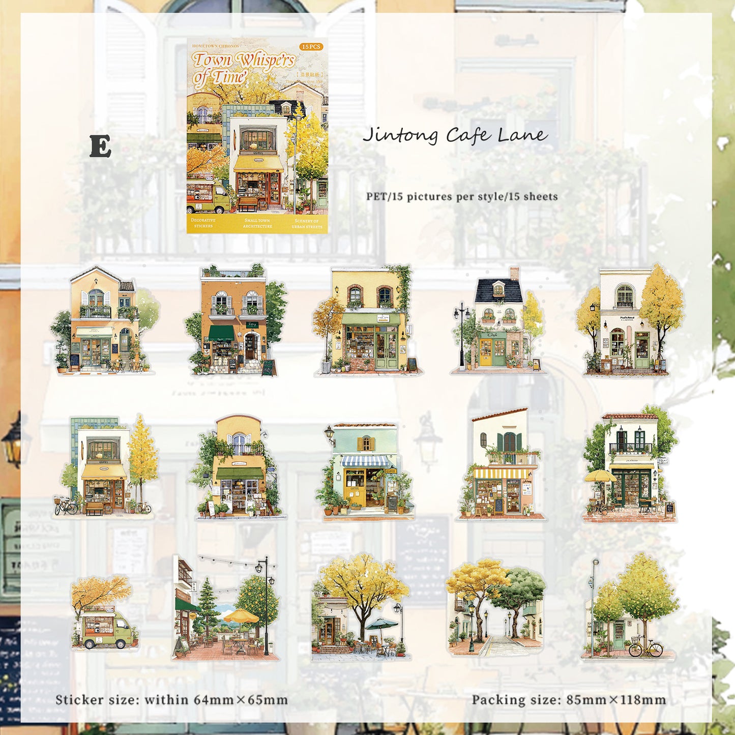 Small Town Time Sticker 15pcs