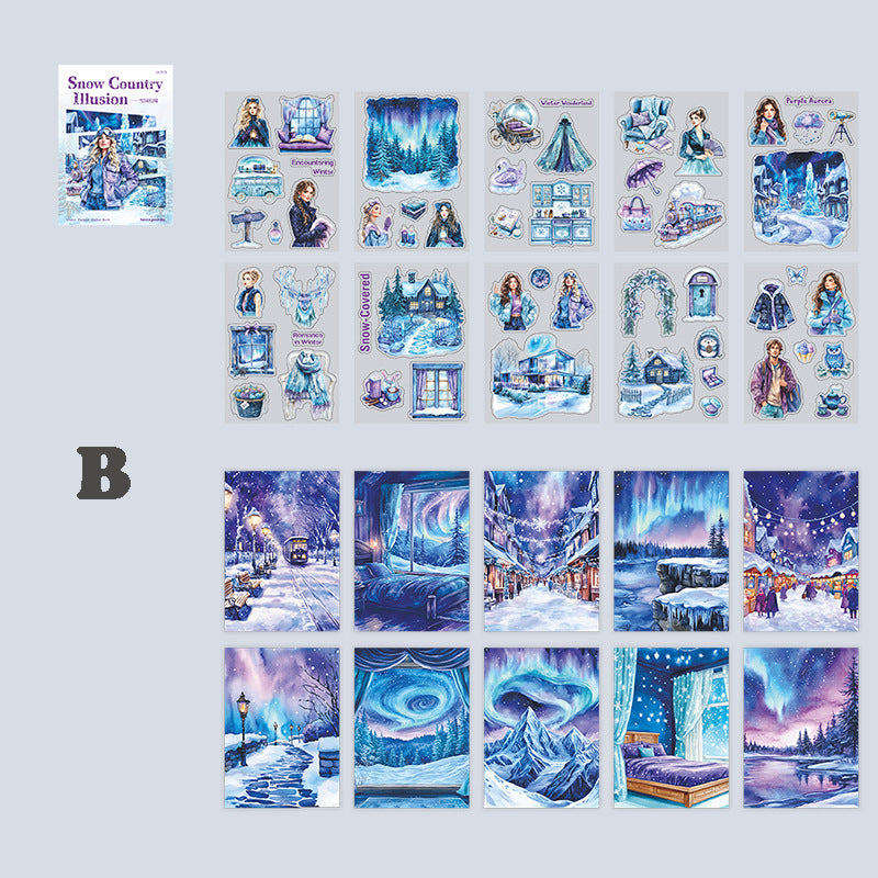 Snow Country Illusion Sticker Book 20pcs