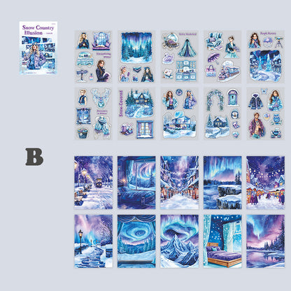 Snow Country Illusion Sticker Book 20pcs