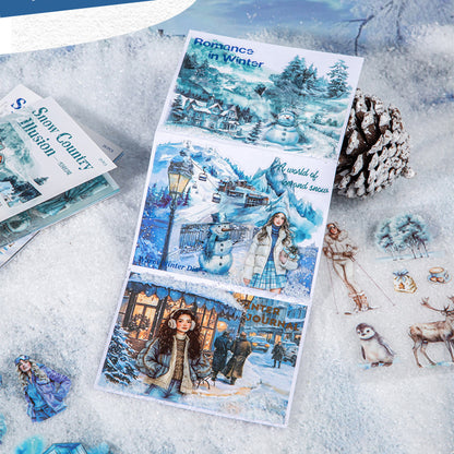 Snow Country Illusion Sticker Book 20pcs