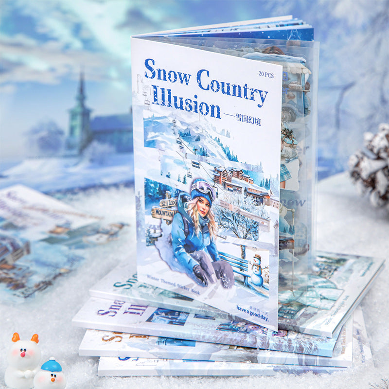Snow Country Illusion Sticker Book 20pcs