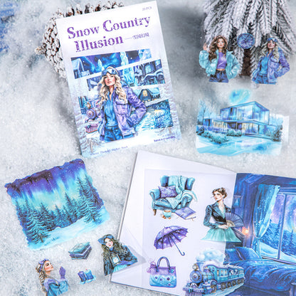 Snow Country Illusion Sticker Book 20pcs