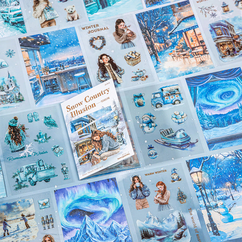 Snow Country Illusion Sticker Book 20pcs