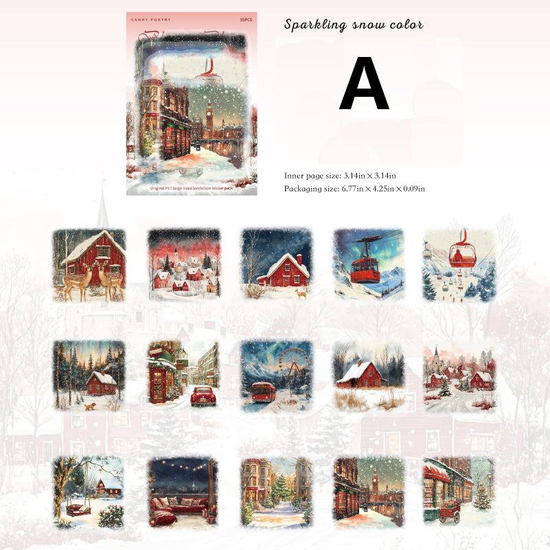 Snow Realm Poetry Sticker 15pcs