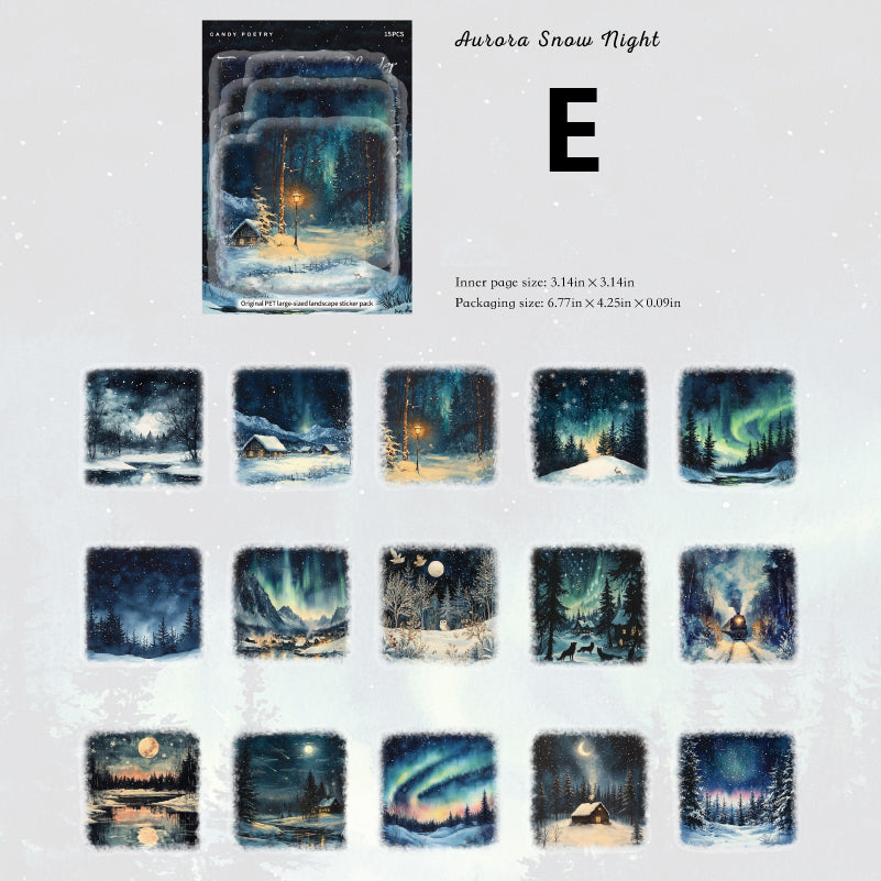 Snow Realm Poetry Sticker 15pcs
