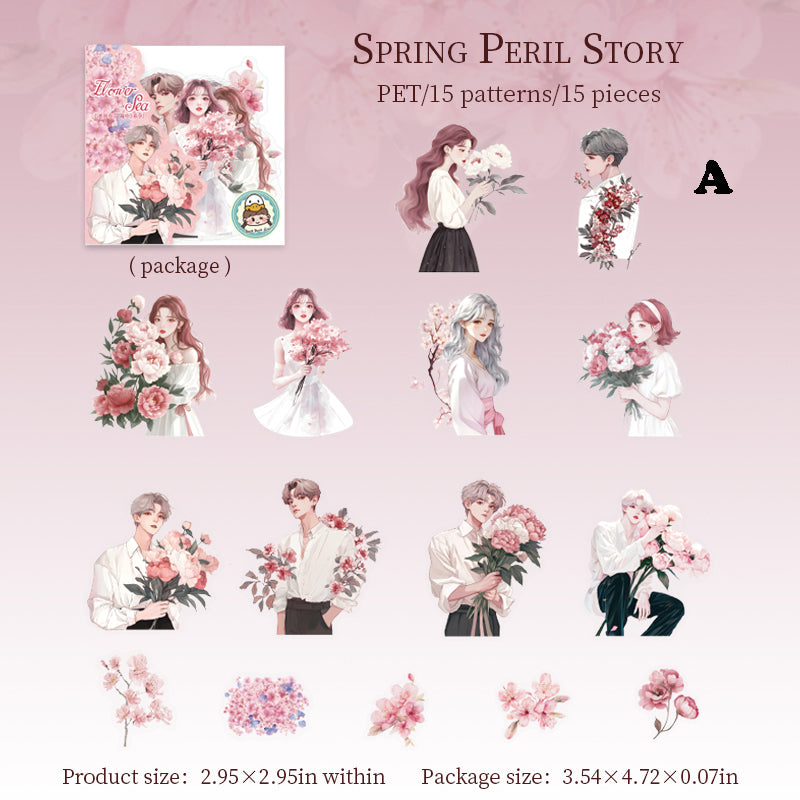 Soak in Sea of Flowers Sticker 15pcs