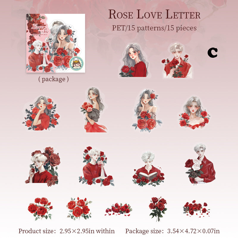 Soak in Sea of Flowers Sticker 15pcs