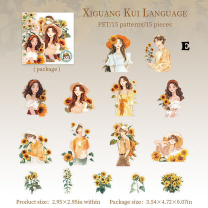 Soak in Sea of Flowers Sticker 15pcs