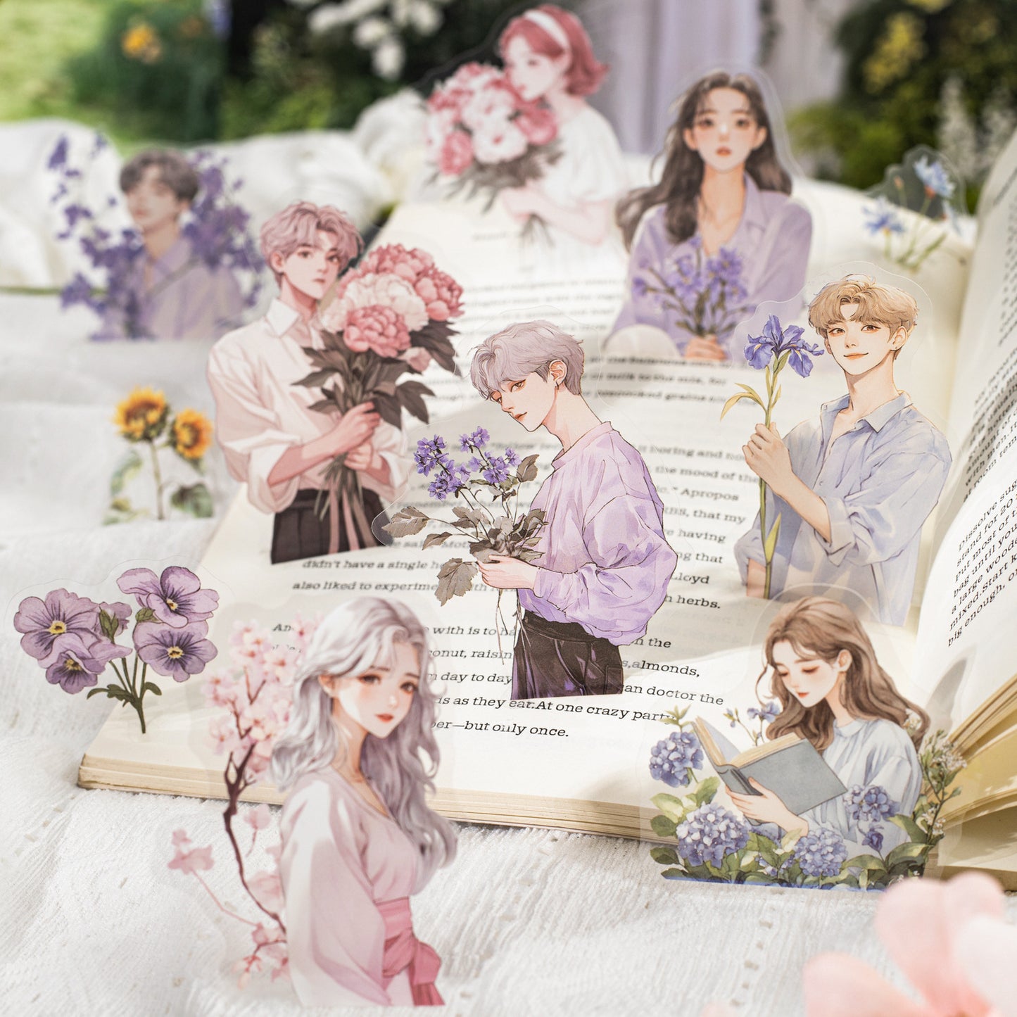 Soak in Sea of Flowers Sticker 15pcs