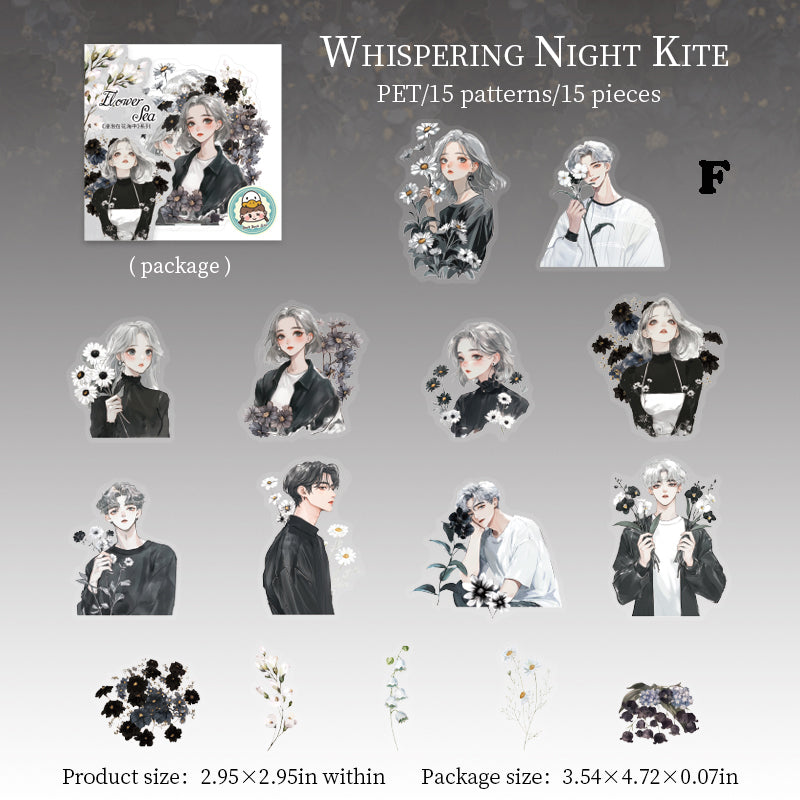 Soak in Sea of Flowers Sticker 15pcs