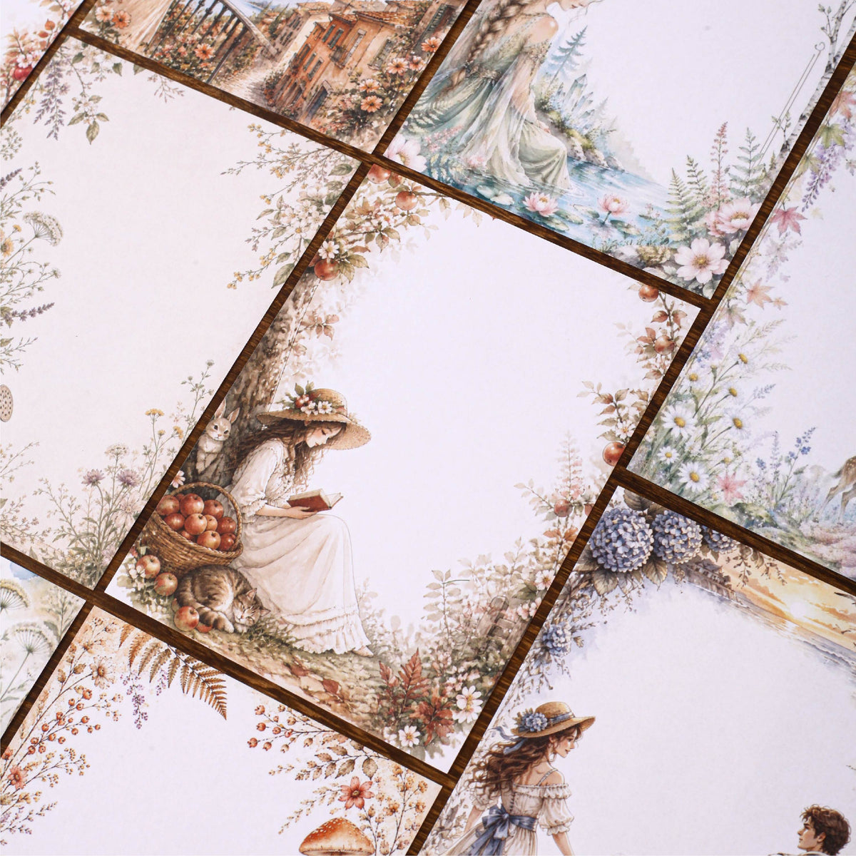Soft Rhyme Floral Frame Sticker 24pcs
